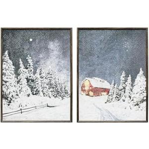 ArtbyHannah 16x24 Inch Christmas Canvas Wall Art, 2 Pack Framed Christmas Wall Decor, Winter Wall Art with Wall Christmas Tree Snowy Forest Scene, Winter Wall Decor for Christmas Wall Decoration ArtbyHannah 16x24 Inch Christmas Canvas Wall Art, 2 Pack Framed Christmas Wall Decor, Winter Wall Art with Wall Christmas Tree Snowy Forest Scene, Winter Wall Decor for Christmas Wall Decoration