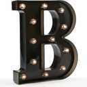 Light Up Black Alphabet Marquee Letters Sign LED Marquee Number Lights Sign for Night Light Home Bar Christmas Lamp Birthday Party Wedding Decorations B
