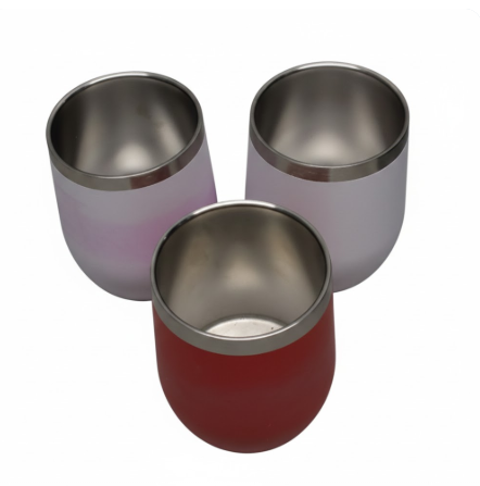 12oz Tumbler with lid, Stainless Steel Travel Mugs Stemless Double Wall Insulated Coffee Cup, Insulated Glasses Travel Tumbler for Cold & Hot Drinks(Pack Of 3)