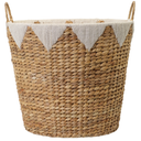 Handmade Decorative and Functional Storage Basket Triangle Details Basket Organizer with Handles, Set of 2 Basket for Storage