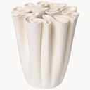 Nordic Ceramic Vase  White Textured Fluted Vase for Modern Boho Home Decor, Minimalist Table Centerpiece for Living Room, Dining Table, or Shelf Display