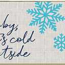 Mingnei Christmas Baby It's Cold Outside Doormat Door Mat for Home Entrance, Rustic Farmhouse Winter Snow Flake Floor Mats for House Front Outdoor Outside Entryway Rug 30 x 17 Welcome Mat