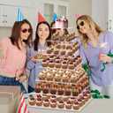 7 Tier Large Cupcake Stand, Square Cupcake Stand for 150 Cupcakes, Tiered Cupcake Holder Stand, Clear Acrylic Cup Cake Tower Stand, Dessert Table Display Set for Gatherings and Celebrations