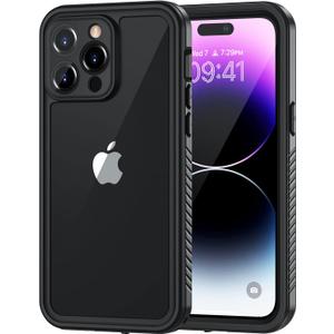 Lanhiem for iPhone 14 Pro Case, IP68 Waterproof Dustproof Case with Built-in Screen Protector, Rugged Full Body Shockproof Phone Case for iPhone 14 Pro, 6.1 inch (Black)