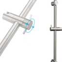 24 Inch Shower Slide Bar with Adjustable Shower Holder Wall Mount Sliding Bar Stainless Steel Wall Mounted Shower Slide Bar with Adjustable Shower Head Holder, Brushed Nickel
