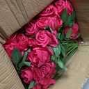 150 Pcs Roses Artificial Flowers,Silk Light Hot Pink Artificial Flowers Fuchsia Petals Long Stem Roses for Wedding Bouquet Home Party Decor