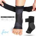 Ankle Brace for Plantar Fasciitis  Pack of 2 Adjustable Ankle Support Wrap for Men & Women, Ligament Stabilizer, Compression Lace Up for Swelling & Pain Relief, Heel Protector for Walking (Blue, Large)