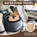 Small Dog Car Seat Under 13lbs - Luxury PU Leather Dog Booster Car Seats for Small Dogs with Removable Inner, Can be Used as Pets Carrier Bag