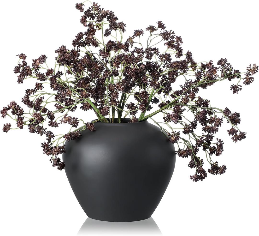 Thiccywoov 3 Pcs Plum Faux Berry Stems Artificial Dusty Sedum Berry Stems Picks Branches Faux Spray for DIY Holiday Farmhouse Home Mantel Harvest Decorations (16 Inch)