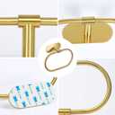 HouseAid Self Adhesive Towel Ring for Bathroom, Stainless Steel Adhesive Hand Towel Holder, No Drilling Modern Hand Towel Hanger, Brushed Gold