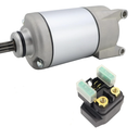 Starter Motor & Relay for Yamaha YFM35 YFM350 Grizzly 350 2007-2014 Bruin 350 2004-2006 Wolverine 350 2006-2009, Replaces 3HE-81800-00-00 3HE-81890-00-00