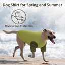 2 x 2 Pack Shirts for Large Dogs 4XL - Lightweight Breathable Dog Clothes, Prevent Overheating Summer Cool Tees for Travel, Hiking, Beach, Lounge Wear, Sleep, Green