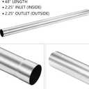LCGP 2.25" Custom Mandrel Straight Exhaust Pipe, 48" Long, Made of High Quality Stainless Steel Fit 2.25 Inch Exhaust System