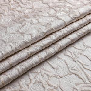 Majestic Giftware Premium Jacquard Cut Fabric (1377-116X180) | 116" Wide X 180" Length Fluffy - White Gold Cloth for Table Runner, Upholstery, Pillows & Window Treatment | Soft Washable Cloth for Home