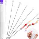 UOOU 6 Pcs Beading Needles, Collapsible Big Eye Bead Needles, Beading Supplies 2 Sizes Twisted Beading Needles for Seed Beads Jewelry Making