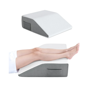 Leg Elevation Pillows for After Surgery,4-Height Adjustable Double Leg Elevating Pillow,Knee Surgery Recovery Equipment,Wedge Pillow for Sleeping Blood Circulation (White, 24x21x8)