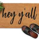 Hey Y'all Door Mat Outdoor Funny 30x17 Inch, Funny Door Mat for Covered Outside Entry, Welcome Mat w/Anti-Slip Backing (1'5" x 2'6" (Rectangular))