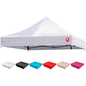 10x10 Canopy Replacement Top Heavy Duty 600D Oxford Fabric with 8 Drainage Holes, Waterproof & 99% UV Resistant Tent Cover for Pop Up Canopy, Professional Replacement Top Only (White)