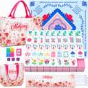 American Mahjong Sets with Mat and Racks and Bag
Large, Clear Arabic Numerals, Deep Engraved Melamine Mahjong Tiles, Non‑Slip Mat, Gift for Mahjong Lovers, Pink