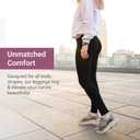 2 x SATINA High Waisted Leggings for Women - Comfortable and Stretchy in Versatile Sizes and Colors - Workout Yoga Leggings Set (Black)