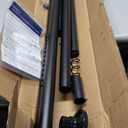Tension Curtain Rod 51-126In(4.25-10.5Ft), Long Shower Curtain Rod for Bathroom Window Patio, No Drill Dual-End Adjustable Spring Outdoor Rod, Rust Proof Easy to Install, Rod Diameter 1.26In, Black
