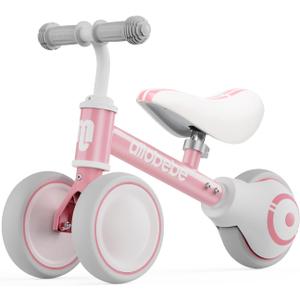 allobebe Baby Balance Bike, Cute Toddler Bikes 12-36 Months Gifts for 1 Year Old Girl Bike to Train Baby from Standing to Running with Adjustable Seat Silent & Soft 3 Wheels (Pink)