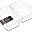 BINO | Plastic Storage Bins, Large | THE HANDLER COLLECTION | Multipurpose Organizer Bins | Kitchen Pantry Organizers and Storage | Clear Containers for Organizing Home | Freezer Organizer (2PK LARGE - 14 x 8 x 4)