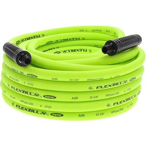 Flexzilla Air Hose, 3/8 in. x 50 ft., 3/8 in. MNPT Fittings, Heavy Duty, Lightweight, Hybrid, ZillaGreen - HFZ3850YW3
