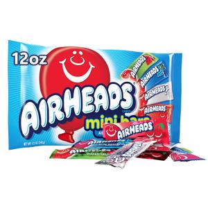 Airheads Mini Candy Bars, Taffy Variety Pack, 12 oz Bag Assorted Flavors, Individually Wrapped Bulk Candy, Artficially Flavored 5K+ bought in past month