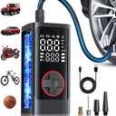 Tire Inflator Portable Air Compressor, 150PSI Cordless Air Pump for Car Tires, Electric Bike Tire Pump with Pressure Gauge, Auto Shut Off, LED Light for Car Motorcycle Bicycle Ball