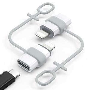 MoKo USB C to Lightning Adapter, Not for Audio/OTG, Lightning Male to USB C Female Adapter for iPhone 14/13/12/11/X with Charging and Data Sync, Anti-lost Loop, White