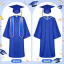 Tigeen Unisex Adult Graduation Gown Cap Tassel Set Matte Uniforms 2025 Charms Cord and Stole for College High School Graduate (48, Royal Blue)
