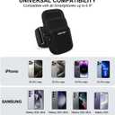 3 Pockets Running Phone Armband Holder for iPhone 16 15 14 Pro Max 13 Plus 12 11 XS XR X 8 7 Galaxy S23 Pouch Key Card Bag, Water Resistant Cell Phone Sport Arm Bands for Exercise Walking Workout Gym