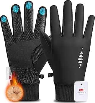 rivmount Winter Waterproof Ski Snow Warm Gloves for Women Men, Windproof Cold Weather Thermal with Touchscreen Fingers, for Running Driving Cycling Hiking Biking Outdoor Sports Daily Work (Small, Navy Blue)