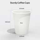 Dealusy 100 Count 8 oz Coffee Cups, Leak-Free Food Safe Paper Cups 8 oz, Disposable 8oz White Paper Cups for Cold and Hot Drinks