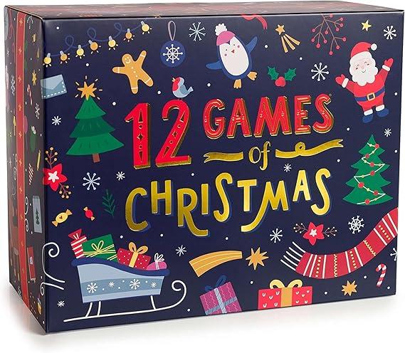 12 Games of Christmas - Family Game Night Pack for Kids and Teens - Hilarious Christmas Party Games for Adults and Family Party - Complete Entertainment Package - Multicolor