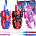 Vvinca Spider Walkie Talkies for Kids Toys Ages 3 4 5 6 7 8 9 10 Boys Girls 3 Pack Superhero Toys Lanyard Long Range Clear Sound Outdoor Game Camping Gear Spy Gadgets & Easter Christmas Birthday Gifts (01-Blue Red & Black Red & Pink White)