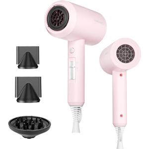 SHRATE Lightweight Ionic Hair Dryer with Diffuser - Powerful 1800W Blow Dryer for Fast Drying - Professional Low Noise Mini Hair Dryer for Travel, Gifts, Hair Styling