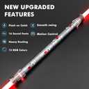 Light Saber, Heavy Dueling Light Sabers 2 Pack, 12 RGB Colors 16 Sound Fonts with Metal Hilt Double-Bladed Light Saber Smooth Swing Motion Control 2 in 1 Light Sabers for Adults, Medium