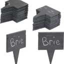 Juvale Slate Cheese Board Labels - Reusable Slate Tags for Charcuterie Accessories - Cheese Markers for Charcuterie Board - Food Signs for Buffet - 20 Pc, 6 Chalk, 2 Bags, 2x2.7in, Gray/White