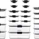 Rubbermaid Brilliance BPA Free 44-Piece Food Storage Containers Set Airtight Leak-Proof with Lids for Meal Prep Lunch and Leftovers