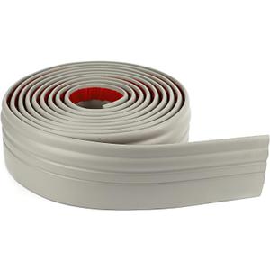 COUKIU Flexible Wall Base Moulding Trim, Peel and Stick Rubber Baseboard Molding, 4 Inch x 16.4 Feet Self-Adhesive Vinyl Wall Base Cove Base (Grey) (Gray)