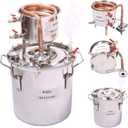 2 Pots Stainless Steel Still 3Gal/12Liters Water Alcohol Distiller Home Brew Kit 