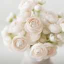Ling's moment Ranunculus Artificial Flower, Faux Silk Mini Ranunculus Flowers for DIY Bouquet, Bulk Fake Wedding Filler Flowers for Centerpieces Arrangements Bridal Shower Decorations, Cream