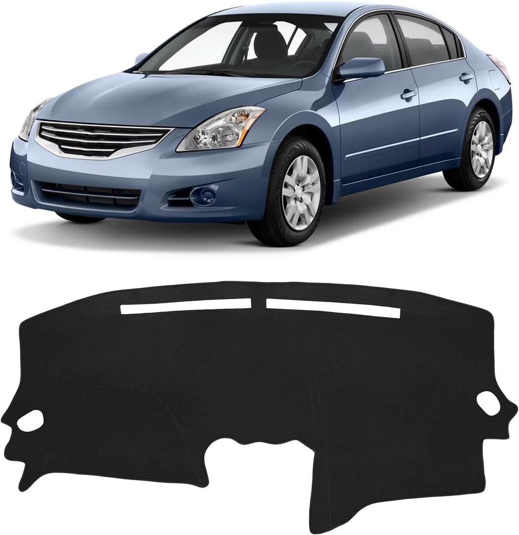 FIILINES Dash Cover Fit for Nissan Altima 2007-2012 Accessories Sunshade Non-Slip Mesh Dash Cover for Altima Accessories Dashboard Cover Mat UV Protector No Glare Black