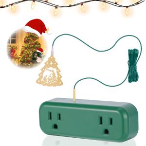 Touch Light Switch Christmas Tree Shaped Decoration Pendant Universal 3-Pin Socket Plug 118.1in Cord Total Power 120V 10A 1200WSmart Touch Switch for Indoor Home Appliances Christmas Light String