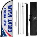 "Patriotic Red White and Blue Feather Flag  Double-Sided Yard Banner with Ground Spike  Eye-Catching Outdoor Decoration for Homes and Events  Show Your 2025 Support on Holidays"