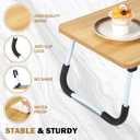 2 Pcs Foldable Laptop Table Lap Desk Mini Bed Table Portable Bed Tray Laptop Stand for Bed for Couch Sofa Working Reading Eating Children Workers School Classroom Home Office Supplies (Wood Color)