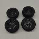 12mm Hex Wheel Rims Mesh Shape Rubber Tires with Sponge 88mm/3.46" Replacement for 1/10 RC Off-Road Car Truck Monster,Black