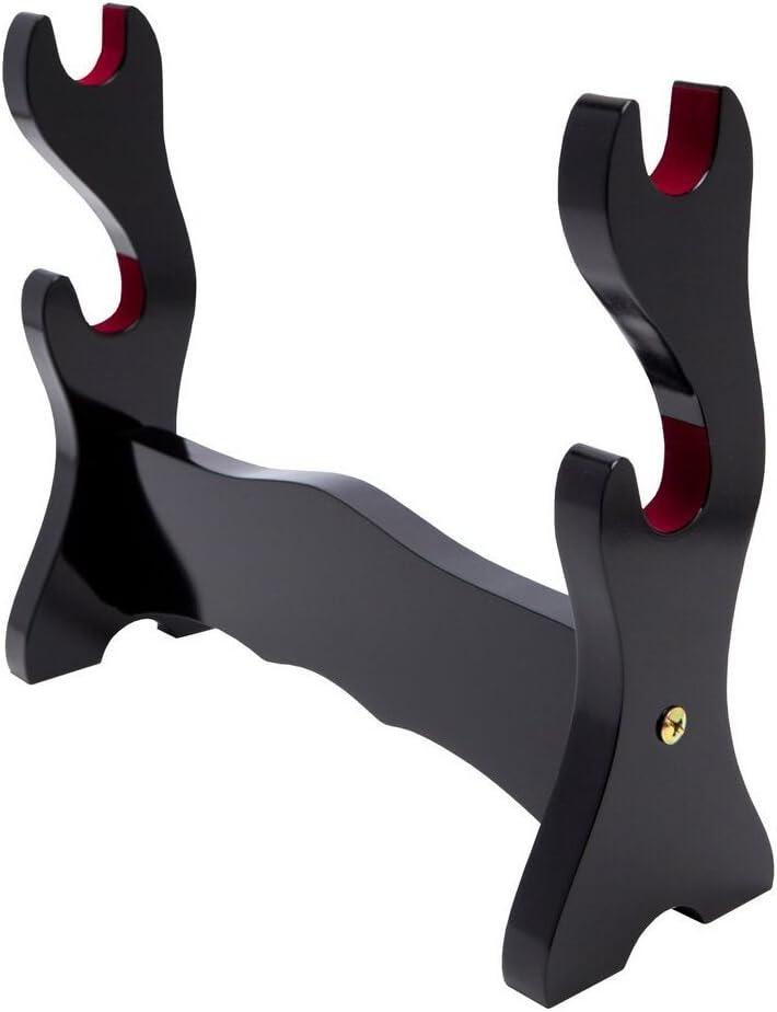 Shadow Cutlery SH9020 Double Sword Stand - Premium Piano Black Finish W/Red Felt